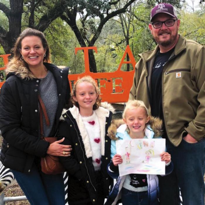 Pictured left to right are Cara, Caroline, Penelope and Matt Bartek. Penelope won four tickets to Hatari Wildlife Park.