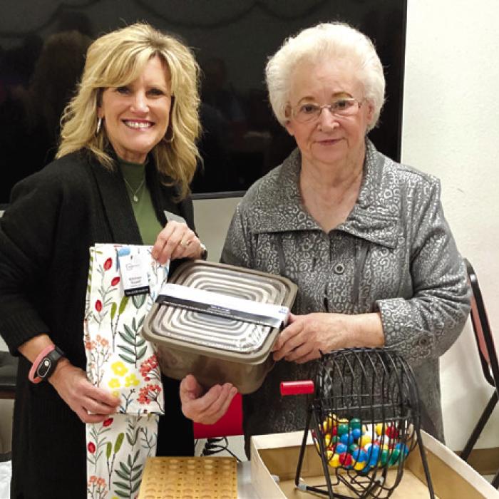 Blackout winner Helen Onheiser with Joann Shimek of Wellsential Care.