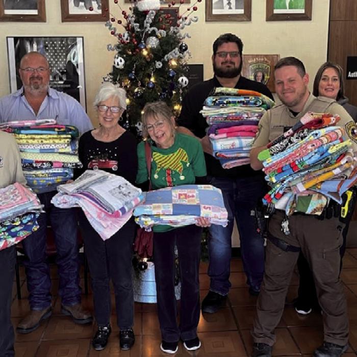 For the past several years a group of ladies at St. Paul Lutheran Church in Fayetteville donates handmade quilts to the Deputy Santa Program at the Fayette County Sheriff’s Office. Here’s a donation they made in 2023.