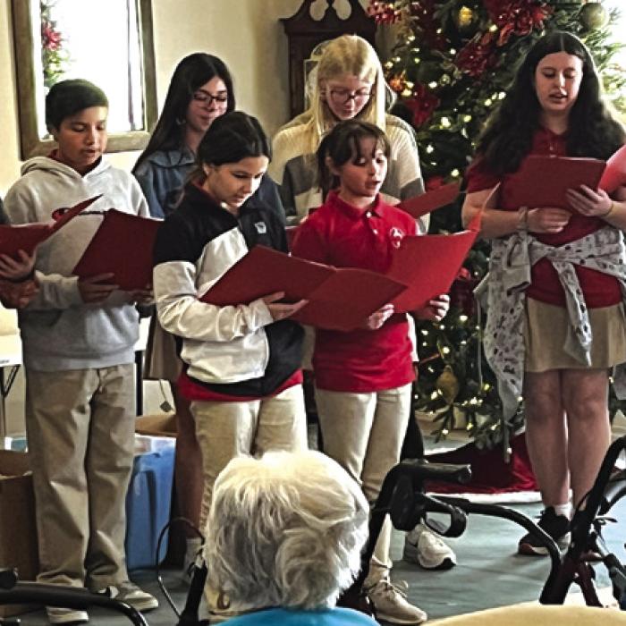 Sacred Heart Students Spread Christmas Cheer at Jefferson Place