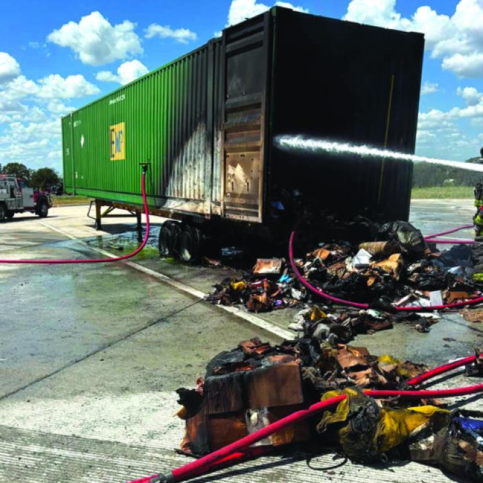 The 18-wheeler fire on I-10 last week.