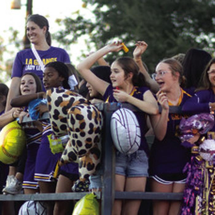 For the first time ever, LHS held a homecoming parade and the response was tremendous, in both entries (30 floats) and spectators. Parade photos by Lucy Carr/LHS Yearbook Advisor