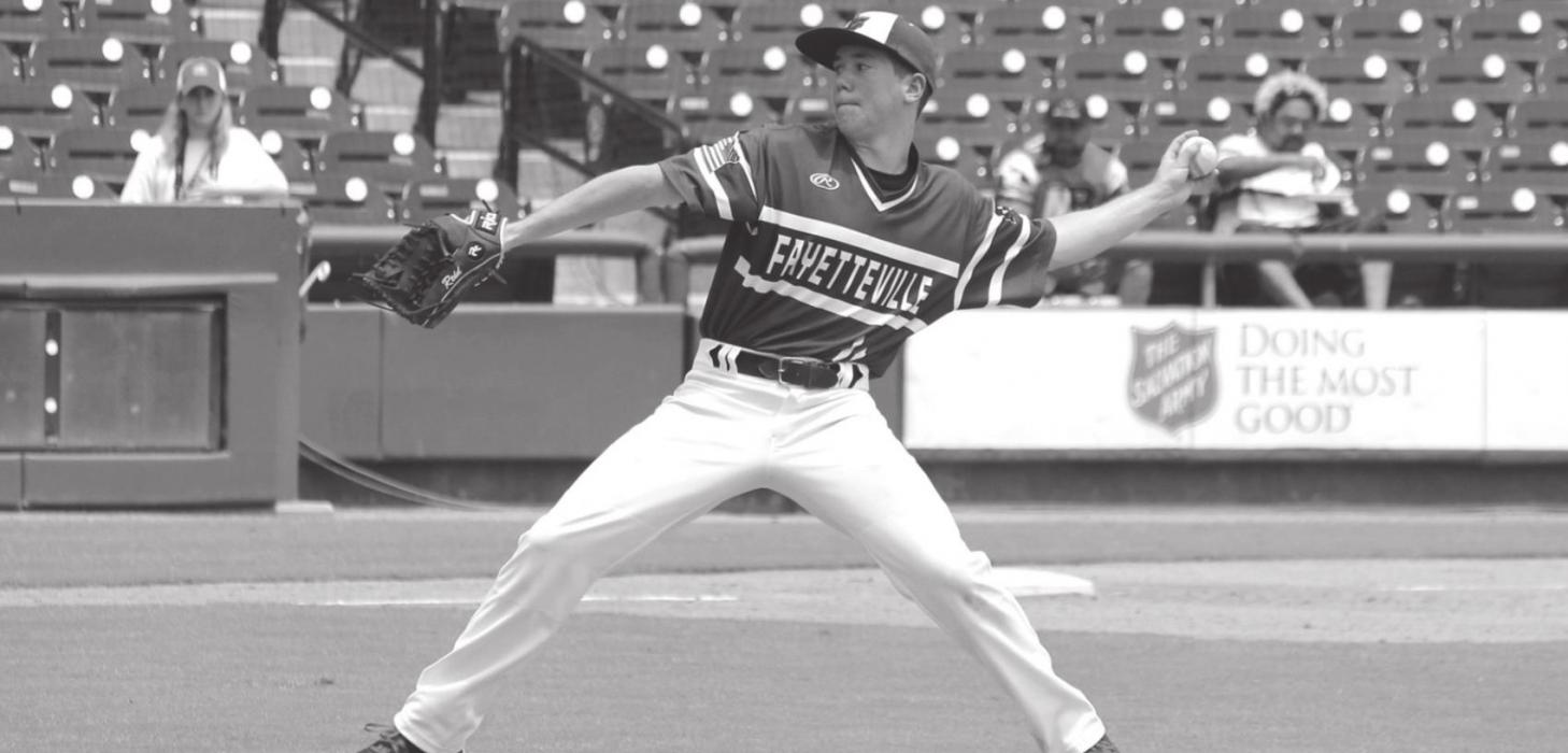 Fayetteville’s Reid Gross, pitching his way to a complete game two-hit shutout Wednesday.