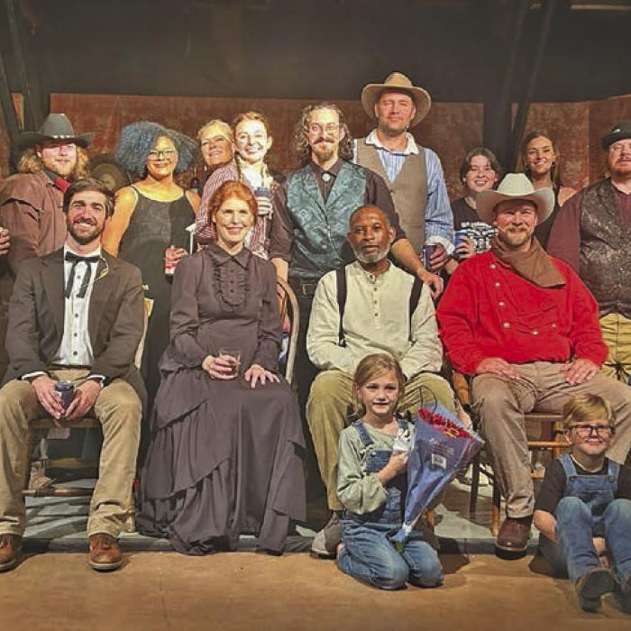 The cast and crew of “The Man Who Shot Liberty Valance” gathers one more time on stage after Sunday’s finale.
