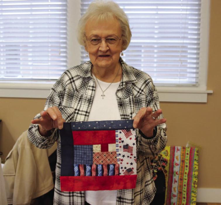 Guild Works on Quilt of Valor Project