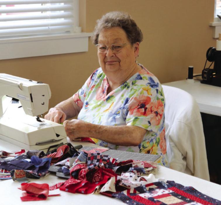 Guild Works on Quilt of Valor Project