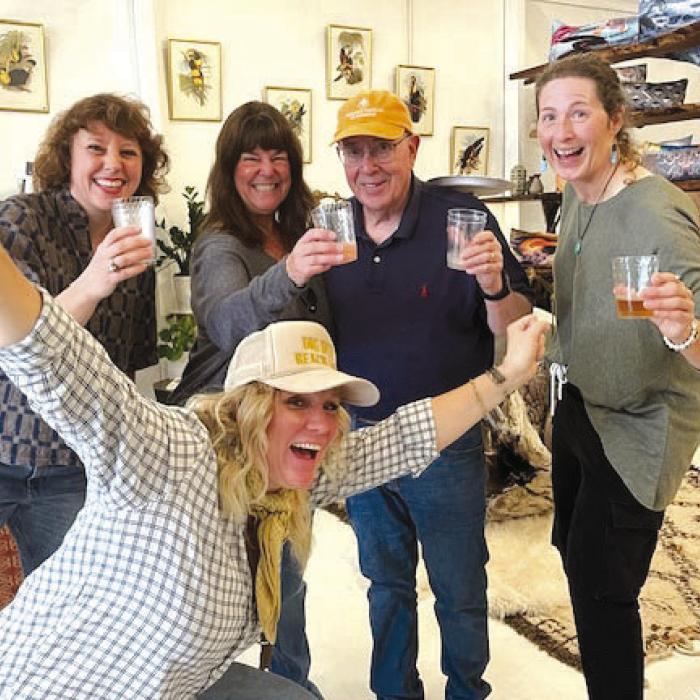 From left: Lineke Vis, Morgan Zator, Sue Patterson, Steve Cushing and Erin Urban at Sown With Seed.