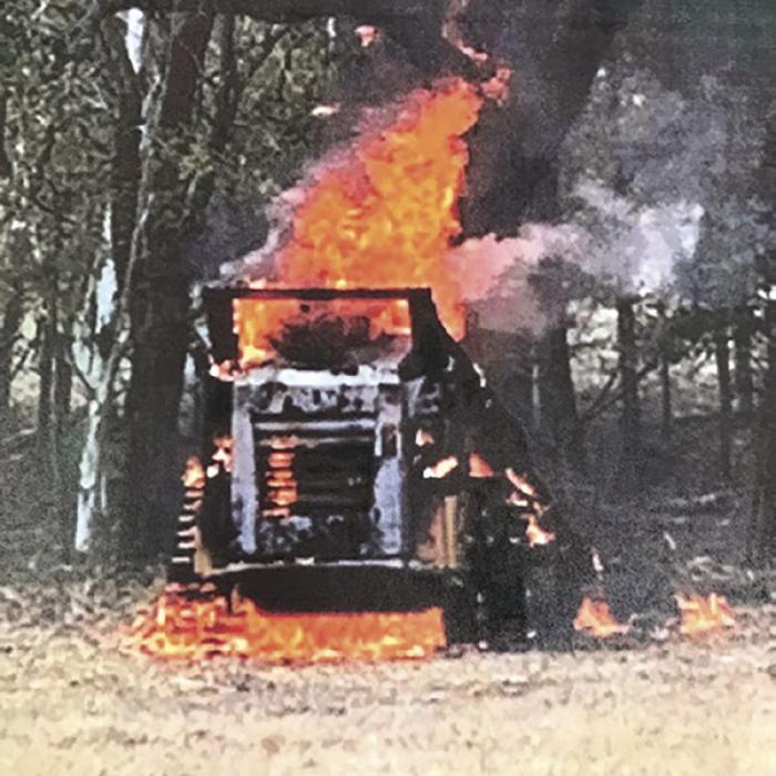 On Monday afternoon around 1:06 p.m. Fayette County Sheriff’s Office received a 911 call reporting a skid steer on fire on Creamer Creek Rd. off Country Club Drive near La Grange. The La Grange Fire Department was notified and responded to the scene along with Deputy Jared Michalec. Upon arrival the Cat skid steer used to clear brush on the property caught fire and was fully engulfed. The La Grange Fire Department quickly extinguished the fire and there were no reported injuries.