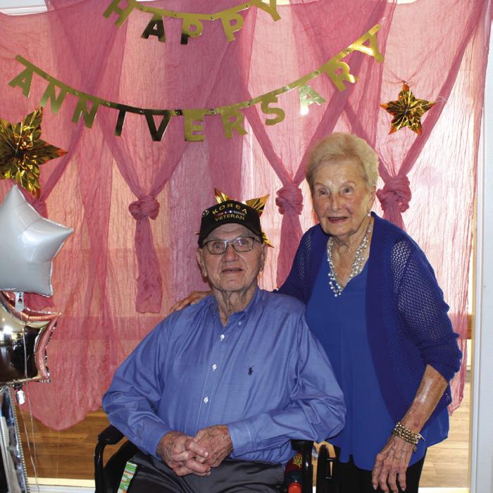 Willie and Dot Kana celebrated their 75th wedding anniversary with a party Tuesday at Monument Hill Nursing Center. Photo by Jeff Wick