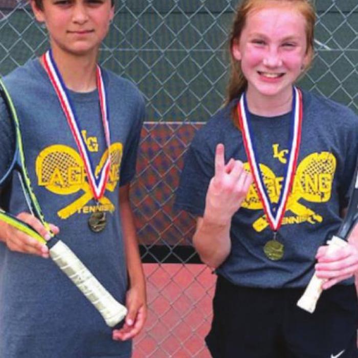 Graham Youens and Ella Nygren-1st Place 7th Grade A Mixed Doubles