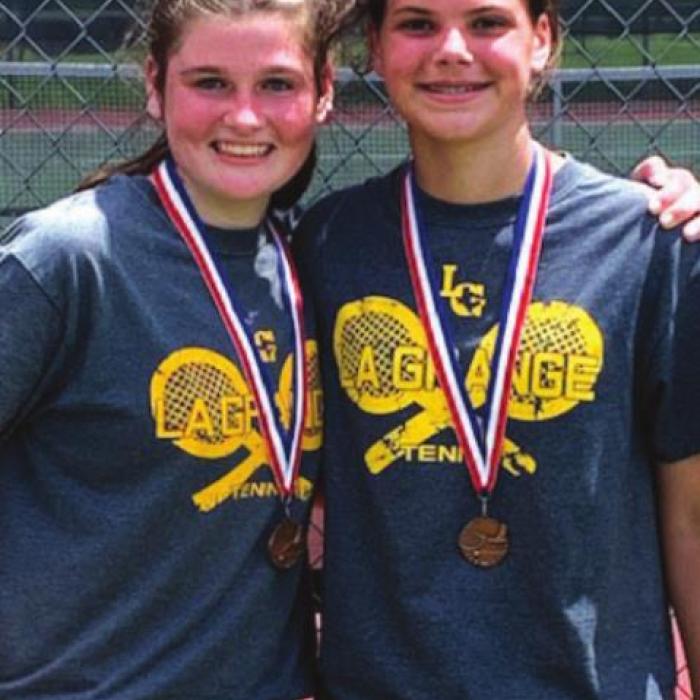 Kathryn Stevens and Jaden Melton-3rd Place B Girls Doubles.