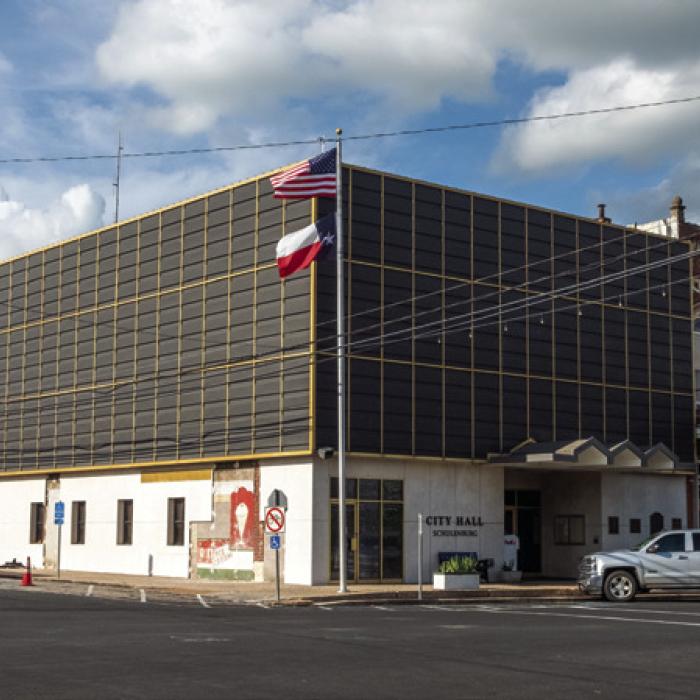 The City of Schulenburg is temporarily moving its offices out of City Hall (pictured above). The will operate for the forseeable future out of the old Lavaca Medical Building at 605 Upton Ave. City Administrator Tami Walker said the move is due to potential health hazards. The City had recently undertaken some repairs to the City Hall building on Main Street. Photo by Andy Behlen