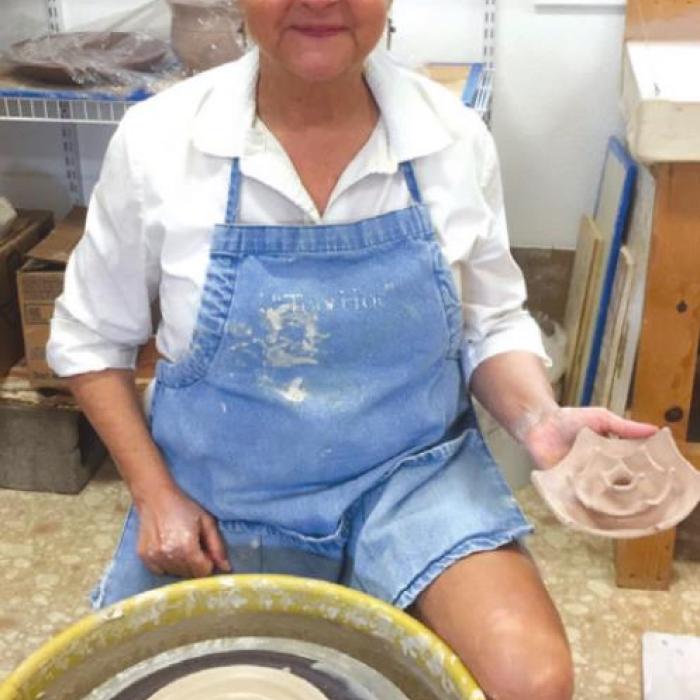 Cecilia Zoch by her potter’s wheel.