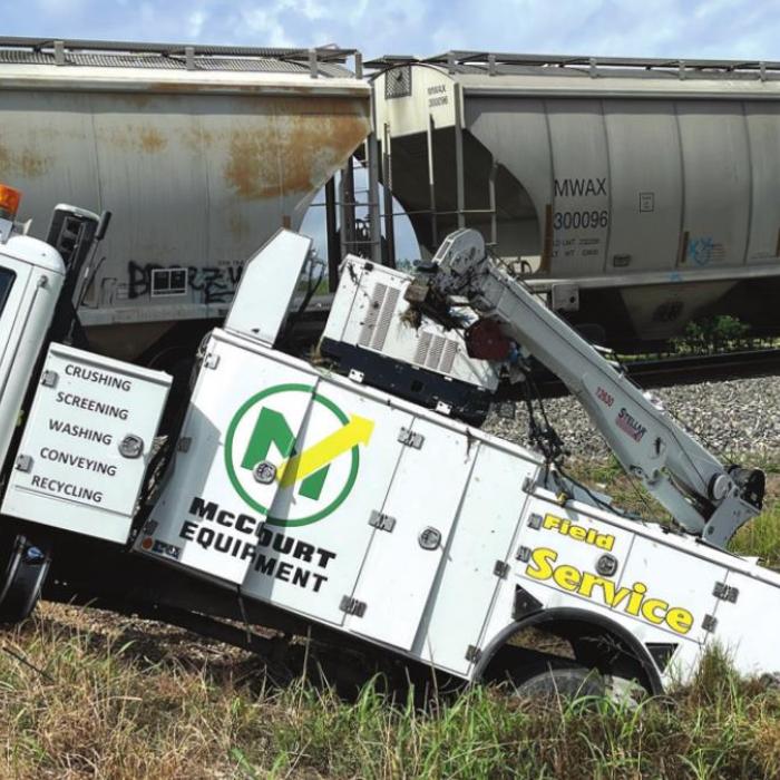 Train Strikes Truck, Two Injured