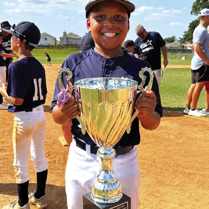 June 24-25 Amari Rhodes participated in the 2023 9U PGBA Summer Slam in Humble where the Shiner Stars went 5-0 to win the championship. Baseball Champion