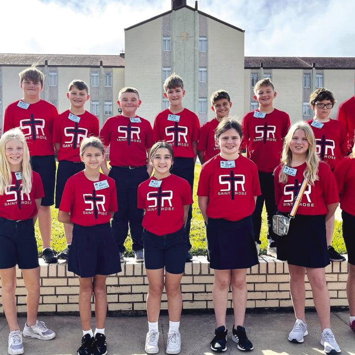 St. Rose of Lima Catholic School Fifth graders traveled to Vocation Awareness Day at Incarnate Word Convent in Victoria. They learned about missionary work, lifestyles of priests, brothers, sisters, and nuns, participated in a scavenger hunt in the hall of memories, visited the gift shop, and participated in a prayer service in the chapel. On the way back home, they took a private tour of the Diocese of Victoria Chancery from Monsignor John Peters.