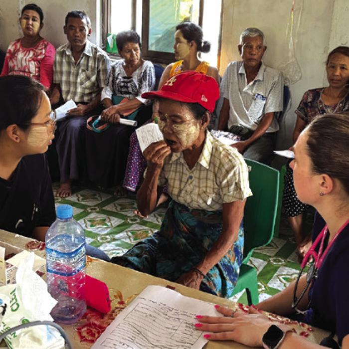 Lauren Little, front right, a La Grange High School graduate who is now in medical school, was part of the local team that helped treat over 200 patients over four days in Myanmar.