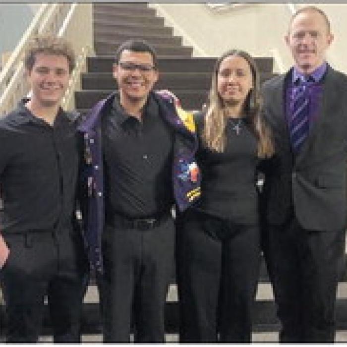 HS All-Region Jazz Band Members: Dominick Smith, Jose Estrada, Vanessa Adams.