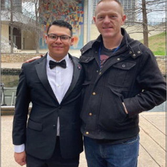 Jose Estrada, Senior, 3x All-State Band Member, following the All-State Band Concert.