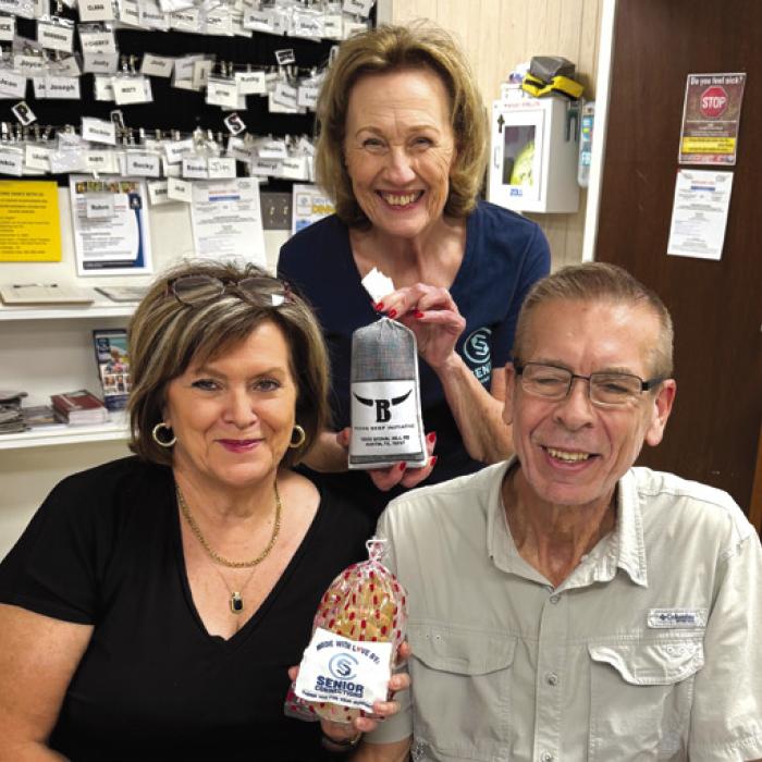 Denise and Ladd Trojacek with Farmers Insurance in Schulenburg joined our family of bingo callers. Sharon Rodriguez won the blackout prize of beef from Texas Beef Initiative.