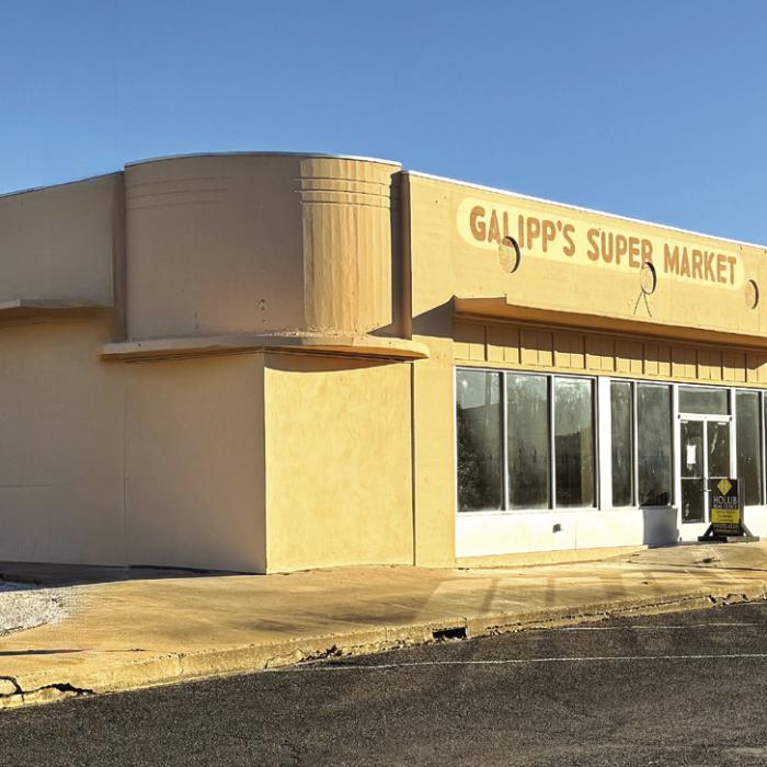 The exterior of the old Galipp’s Grocery at 421/425 North Main Street in Schulenburg.