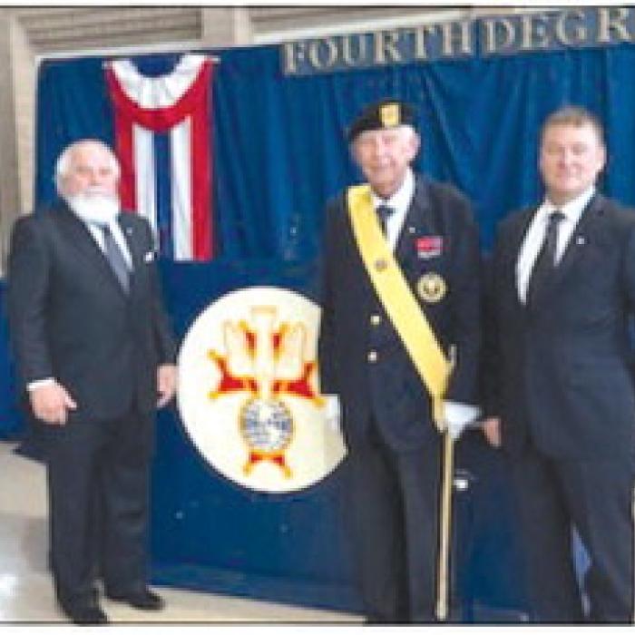 Pictured above: SK Richard Calloway, SK Robert Balzer former Master, and SK John Heimsath. Photo by Daniel Kuehn
