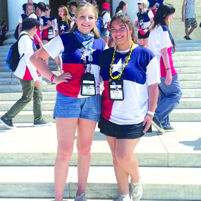 Reagan Moreau of Round Top and Rylynn Thumann of Weimar, were chosen to participate in last year’s Government-in-Action Youth Tour to Washington, D.C. You could be next. Apply today.