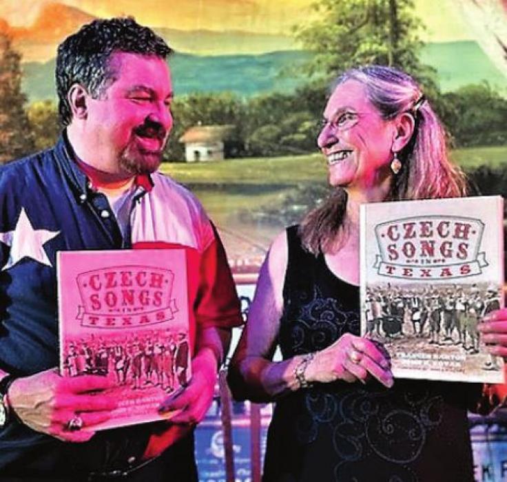 Authors John K. Novak and Frances Barton with their new book “Czech Songs in Texas.”
