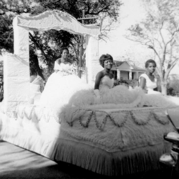 Float in the 1961 Juneteenth Parade in La Grange, courtesy of Lorenza Crosby.