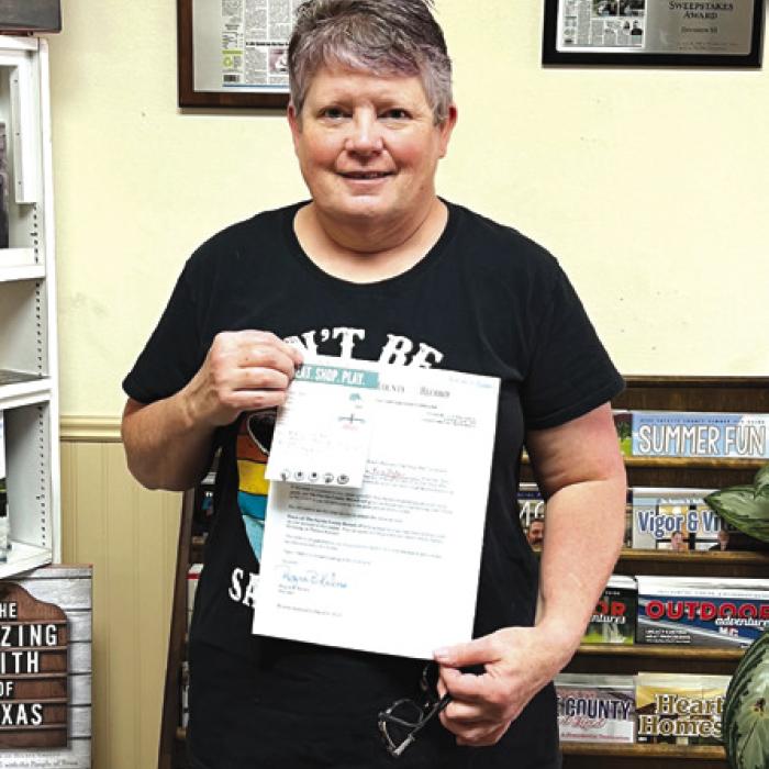 Kris Syler won a $25 gift certificate to Weikel’s Bakery.