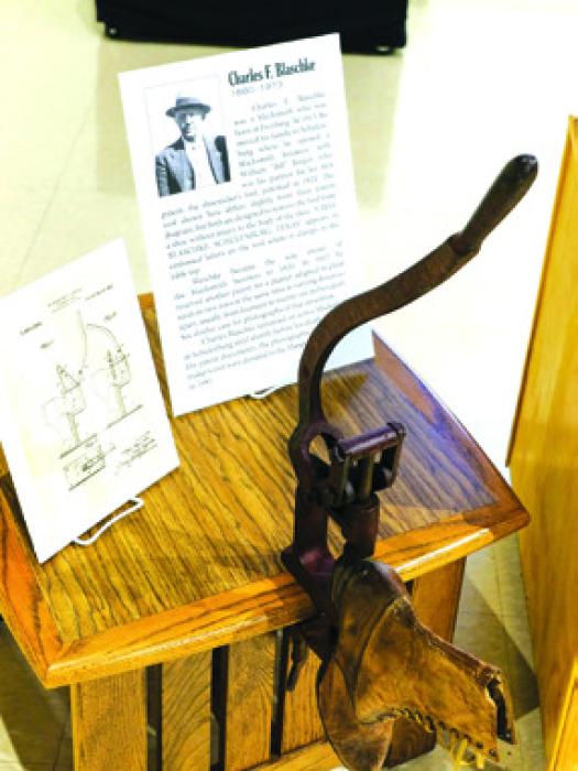 Charles Blaschke, a blacksmith from Schulenburg patented several inventions including a device to remove heels from boots, pictured left. John Benthall of Schulenburg invented a “cotton-picking shade,” right, a type of tent on wheels intended to relieve workers picking cotton in hot fields.