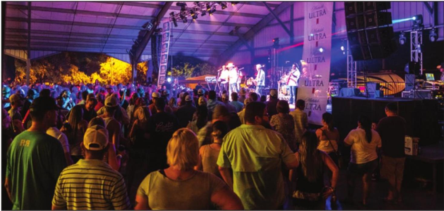 Thousands of people gathered under the Wolters Park Pavilion at last year’s Schulenburg Festival to watch Diamond Rio. Photo by Andy Behlen