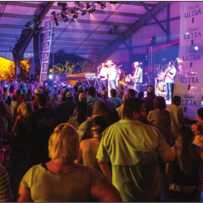 Thousands of people gathered under the Wolters Park Pavilion at last year’s Schulenburg Festival to watch Diamond Rio. Photo by Andy Behlen