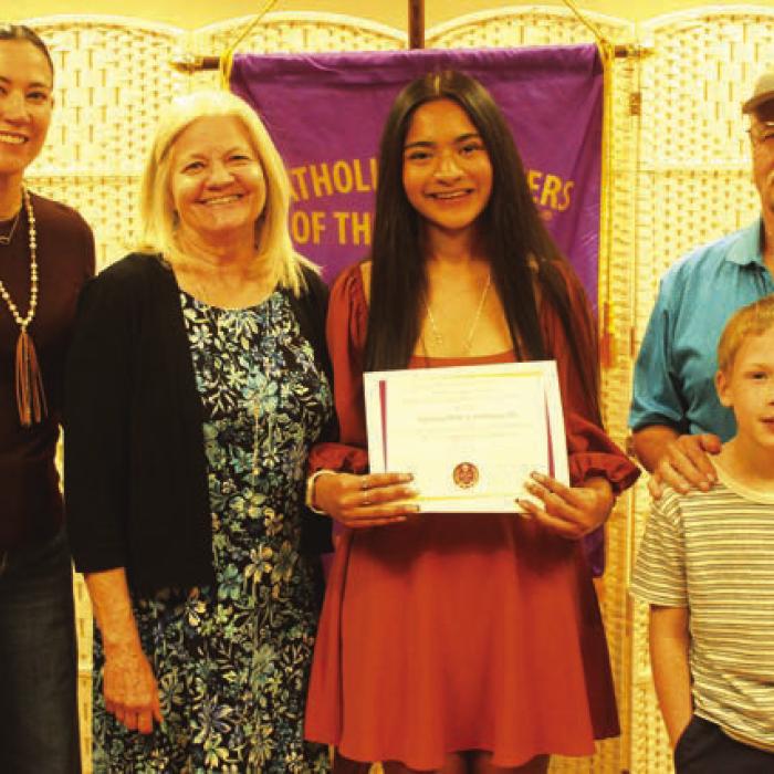 Marge Rosenberg Memorial Scholarship was awarded to Samantha Castaneda and was presented by Jamie Thill, Laurie and Ray Logan, and Dylan Logan.