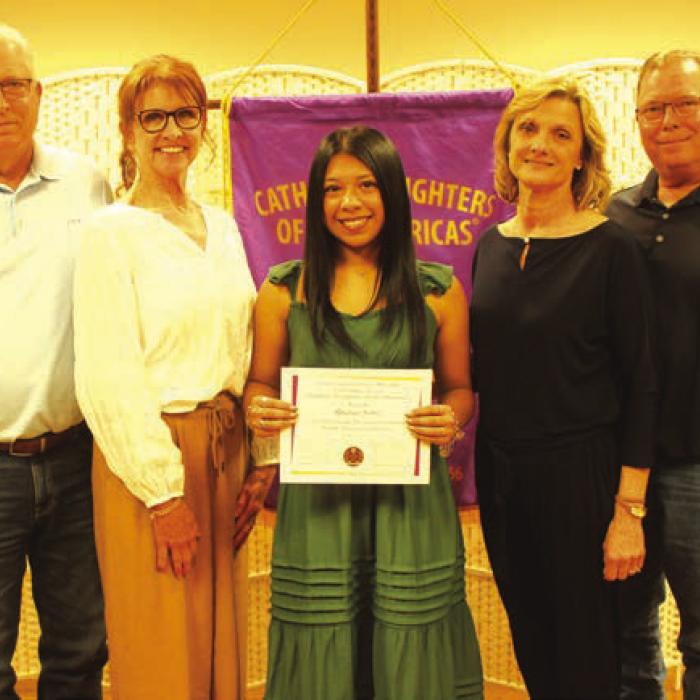 Anita Proske Memorial Scholarship was awarded to Kaylee Soto and was presented by Randy and Phyllis Proske, and Chris and Emma Proske.