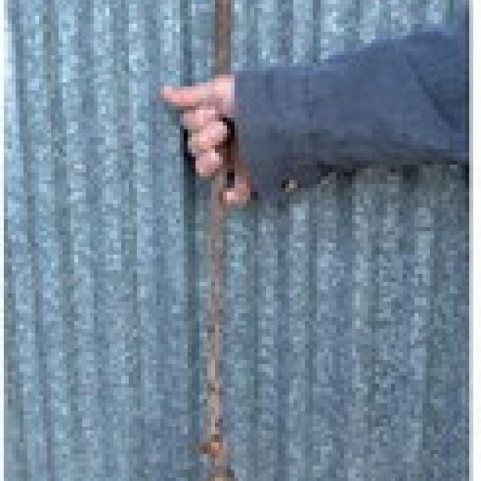 The auger used to drill the hole for the 4 sticks of dynamite.