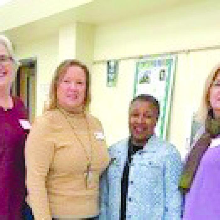 Officers Marian Tajchman, Peggy Halamicek, Lisa Slinkard, State TRTA president Ella Gauthier, Esther Hartman and Chris Morrison.