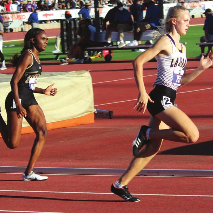 La Grange junior Hailey Bass placed seventh in the 400 meters at the 4A state track meet Thursday.