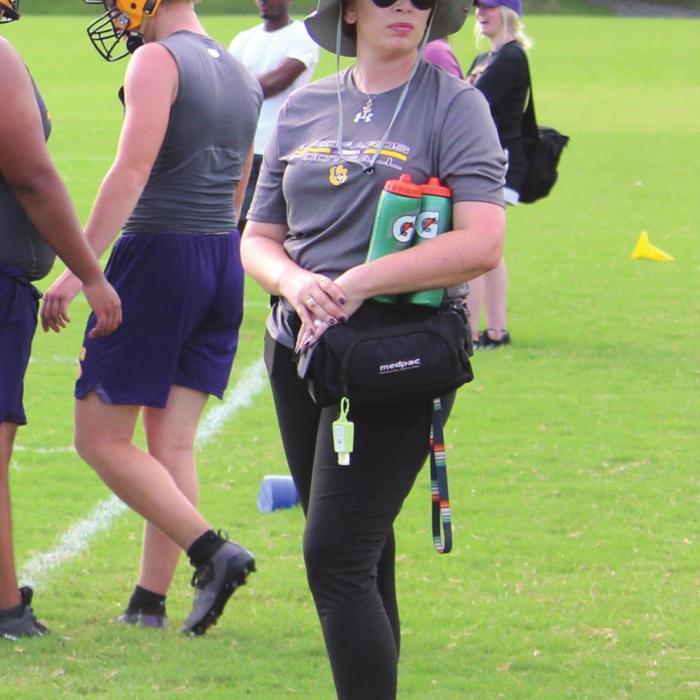 New LGISD athletic trainer, Victoria McGee, was an athletic trainer most recently at Los Fresnos High School and formerly at UT-Tyler. Her husband is Donte McGee, the head girls basketball coach at Lexington.
