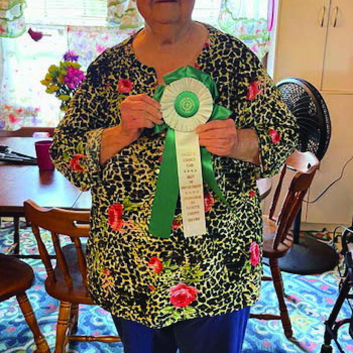 Angeline Srubar won Best of the Canning and Preserving Department in the 70 and above division for picante sauce.