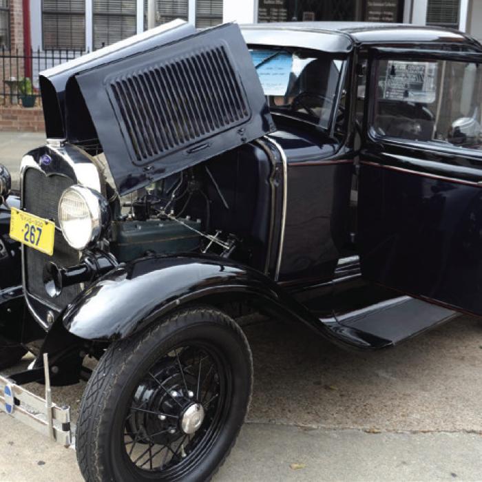 One of the more interesting entries in the car show Saturday was this Model A Ford that was marketed as a “lady’s car” because it could be started without a hand-crank.