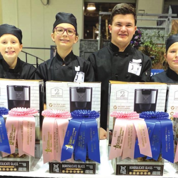 Fifth graders (from left) Tatum Fritsch, Sawyer Mau, Ally Kibby and Logan Poncik placed fourth overall at the rodeo.