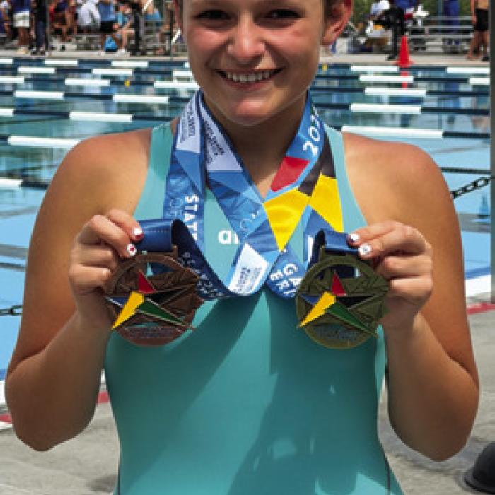 Hannah Garza also qualified for the 2028 State Games of America, winning the State Games of America Championship in the 50-meter Backstroke with a time of 48.21. She added another podium finish with 3rd place in the 200-meter Freestyle (3:21.22) and narrowly missed another medal by placing 4th in the 50-meter Butterfly (44.22).