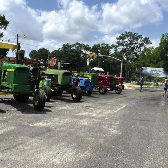 Lineup of visitors from the Early Iron Tractor club