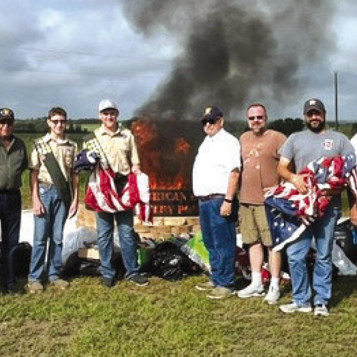 Flag burning ceremony at American Legion Post 602.