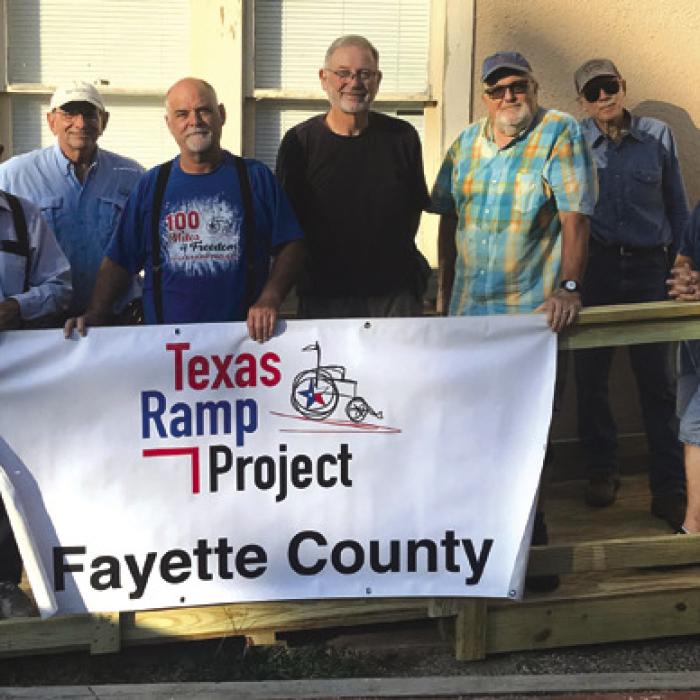 On Sept. 9, Fayette County Texas Ramp Project volunteers built a 16 ft. wheelchair ramp on N. Jefferson St. in La Grange.