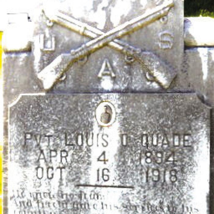 Pvt. Louis Quade gravestone in Round Top. The Sons of the American Revolution honors our Revolutionary War patriot ancestors by promoting patriotism, serving our communities and educating and inspiring future generations about the founding principles of our Country.