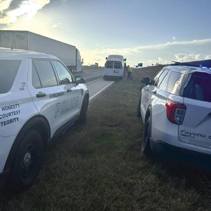 Schulenburg Police recovered a Chevy van that was stolen out of Harris County on Christmas Eve. The driver fled on foot but was eventually arrested. Photo courtesy of the Schulenburg Police Department