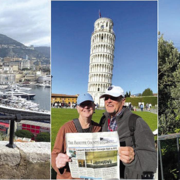 Jackie and Steven Harker of Cistern recently returned from a Mediterranean cruise. Stops included Spain, France, Monaco (left photo), Italy (middle photo), Greece and Croatia (right photo).