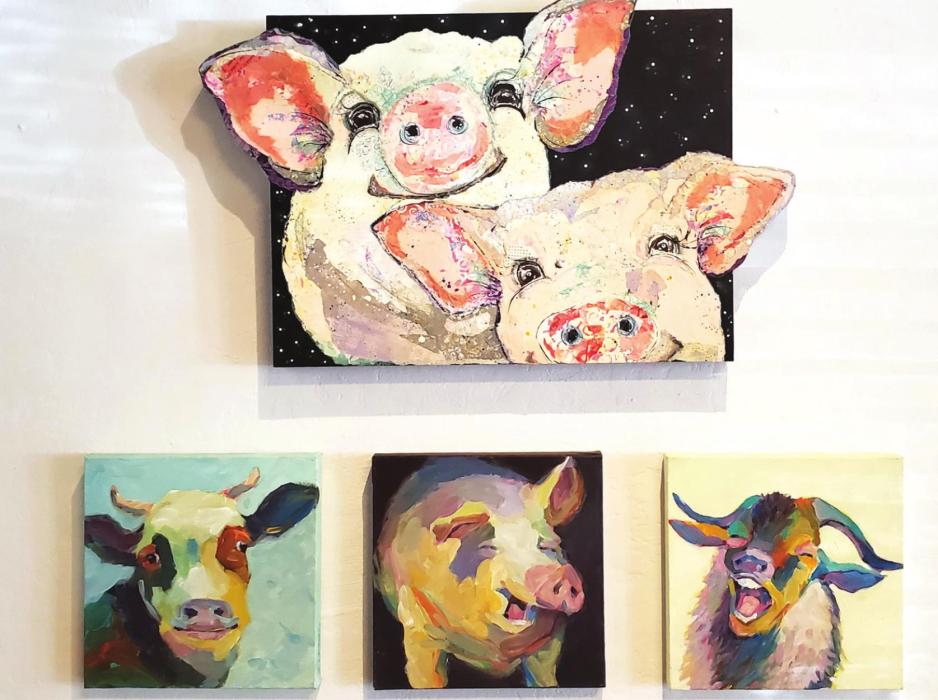 Some examples of the Summer Showcase pieces currently at Arts for Rural Texas in Fayetteville.